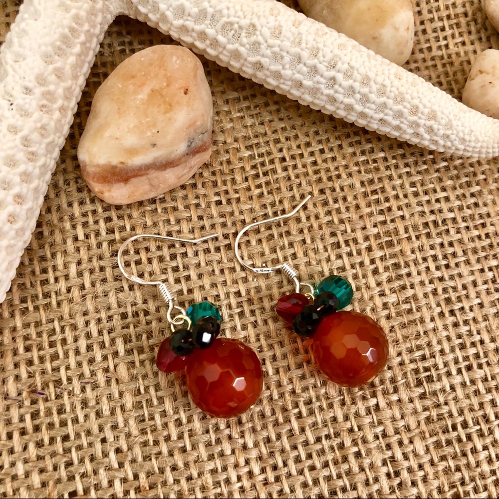 Earrings Natural Stone with 925 Sterling Silvers